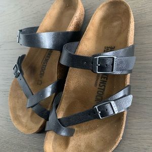 NWOT Black Leather Birkenstock Wrap Sandals EU38